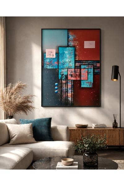 SPECTRUM XXIV 120x90 cm ABSTRAKCYJNY OBRAZ NAMALOWANY NA PŁÓTNIE